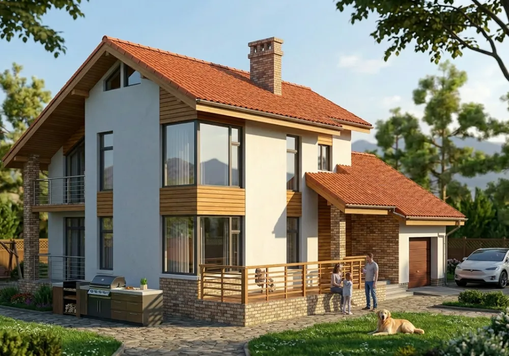 Проект дома из кирпича 177 м²